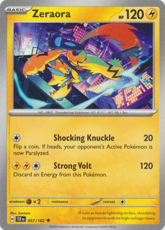 Zeraora 057 162 Uncommon Scarlet Violet Temporal Forces Singles Zeraora 057 162 Uncommon Scarlet Violet Temporal Forces Singles
