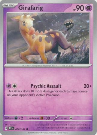 Girafarig 066 162 Common Scarlet Violet Temporal Forces Singles Girafarig 066 162 Common Scarlet Violet Temporal Forces Singles
