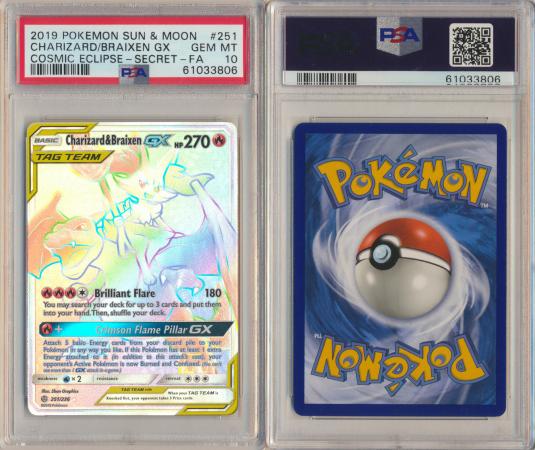 PSA 10 Hyper rare charizard & braixen tag team online