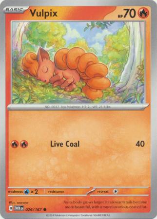Vulpix 026 167 Common Scarlet and Violet Twilight Masquerade Singles Vulpix 026 167 Common Scarlet and Violet Twilight Masquerade Singles