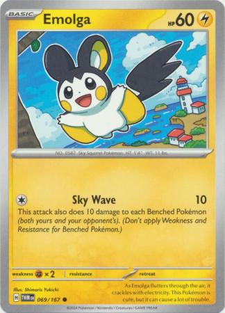 Emolga 069 167 Common Scarlet and Violet Twilight Masquerade Singles Emolga 069 167 Common Scarlet and Violet Twilight Masquerade Singles