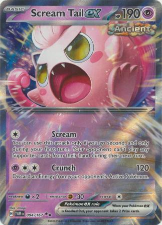 Scream Tail ex 094 167 Ultra Rare Scarlet and Violet Twilight Masquerade Singles Scream Tail ex 094 167 Ultra Rare Scarlet and Violet Twilight Masquerade Singles
