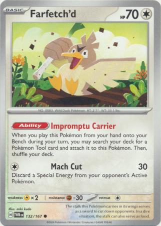 Farfetch d 132 167 Common Scarlet and Violet Twilight Masquerade Singles Farfetch d 132 167 Common Scarlet and Violet Twilight Masquerade Singles