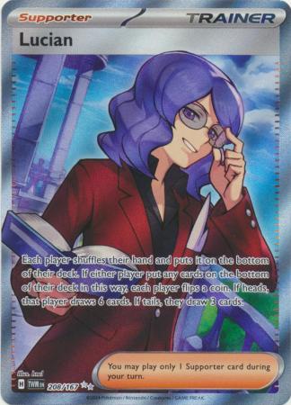 Lucian 208 167 Full Art Secret Rare Scarlet and Violet Twilight Masquerade Singles Lucian 208 167 Full Art Secret Rare Scarlet and Violet Twilight Masquerade Singles