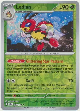Ledian 003 142 Reverse Holo Rare Ledian 003 142 Reverse Holo Rare