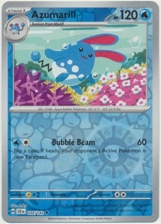 Azumarill 034 142 Uncommon Reverse Holo Azumarill 034 142 Uncommon Reverse Holo