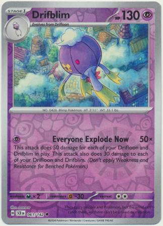 Drifblim 061 142 Uncommon Reverse Holo Scarlet Violet Stellar Crown Reverse Singles Drifblim 061 142 Uncommon Reverse Holo Scarlet Violet Stellar Crown Reverse Singles
