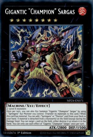 Gigantic Champion Sargas MP24 EN071 Prismatic Secret Rare 1st Edition Mega Tin 2024 Dueling Mirrors Singles Gigantic Champion Sargas MP24 EN071 Prismatic Secret Rare 1st Edition Mega Tin 2024 Dueling Mirrors Singles