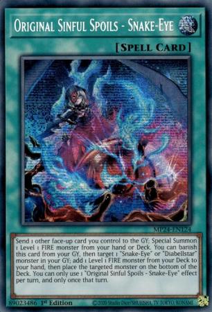 Original Sinful Spoils Snake Eye MP24 EN124 Prismatic Secret Rare 1st Edition Original Sinful Spoils Snake Eye MP24 EN124 Prismatic Secret Rare 1st Edition