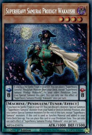 Superheavy Samurai Prodigy Wakaushi MP24 EN075 Prismatic Secret Rare 1st Edition Superheavy Samurai Prodigy Wakaushi MP24 EN075 Prismatic Secret Rare 1st Edition