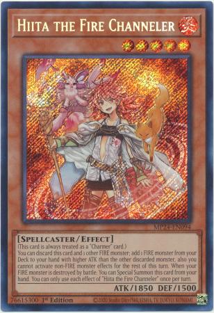 Hiita the Fire Channeler MP24 EN094 1st Edition Secret Rare Misprint Mega Tin 2024 Dueling Mirrors Misprint Singles Hiita the Fire Channeler MP24 EN094 1st Edition Secret Rare Misprint Mega Tin 2024 Dueling Mirrors Misprint Singles