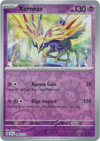 Xerneas 088 191 Uncommon Reverse Holo Scarlet Violet Surging Sparks Reverse Singles Xerneas 088 191 Uncommon Reverse Holo Scarlet Violet Surging Sparks Reverse Singles