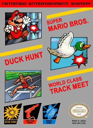 3 in 1 Super Mario Bros Duck Hunt World Class Track Meet NES Nintendo Entertainment System NES 3 in 1 Super Mario Bros Duck Hunt World Class Track Meet NES Nintendo Entertainment System NES