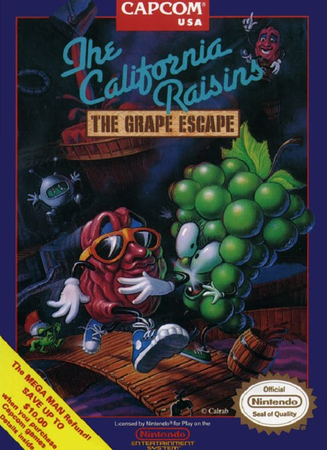 California Raisins The Grape Escape NES Nintendo Entertainment System NES California Raisins The Grape Escape NES Nintendo Entertainment System NES