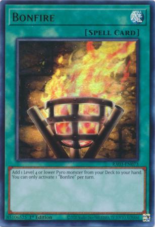 Bonfire RA03 EN073 Ultra Rare 1st Edition Quarter Century Bonanza 1st Edition Singles Bonfire RA03 EN073 Ultra Rare 1st Edition Quarter Century Bonanza 1st Edition Singles