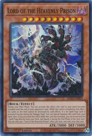 Lord of the Heavenly Prison RA03 EN029 Super Rare 1st Edition Lord of the Heavenly Prison RA03 EN029 Super Rare 1st Edition
