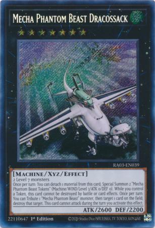 Mecha Phantom Beast Dracossack RA03 EN039 Secret Rare 1st Edition Mecha Phantom Beast Dracossack RA03 EN039 Secret Rare 1st Edition