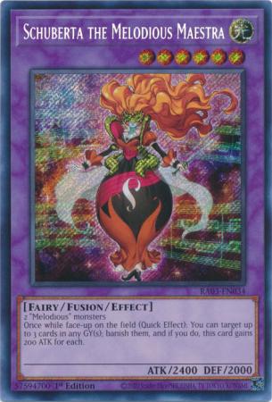 Schuberta the Melodious Maestra RA03 EN034 Secret Rare 1st Edition Quarter Century Bonanza 1st Edition Singles Schuberta the Melodious Maestra RA03 EN034 Secret Rare 1st Edition Quarter Century Bonanza 1st Edition Singles