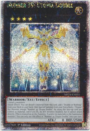 Number 39 Utopia Double MP24 EN031 1st Edition QCR Shifted Name Misprint Mega Tin 2024 Dueling Mirrors Misprint Singles Number 39 Utopia Double MP24 EN031 1st Edition QCR Shifted Name Misprint Mega Tin 2024 Dueling Mirrors Misprint Singles