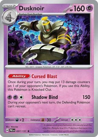 Dusknoir 037 131 Holo Rare Scarlet Violet Prismatic Evolutions Singles Dusknoir 037 131 Holo Rare Scarlet Violet Prismatic Evolutions Singles