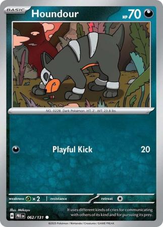 Houndour 062 131 Common Scarlet Violet Prismatic Evolutions Singles Houndour 062 131 Common Scarlet Violet Prismatic Evolutions Singles
