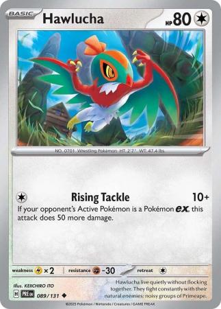 Hawlucha 089 131 Uncommon Scarlet Violet Prismatic Evolutions Singles Hawlucha 089 131 Uncommon Scarlet Violet Prismatic Evolutions Singles