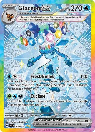 Glaceon ex 150 131 Special Illustration Rare Scarlet Violet Prismatic Evolutions Singles Glaceon ex 150 131 Special Illustration Rare Scarlet Violet Prismatic Evolutions Singles