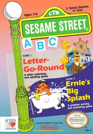 Sesame Street A B C Letter Go Round Ernie s Big Splash NES Nintendo Entertainment System NES Sesame Street A B C Letter Go Round Ernie s Big Splash NES Nintendo Entertainment System NES