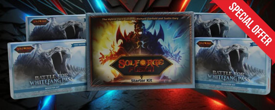 SolForge Starter Bundle Starter Kit Whitefang Pass Booster Kits SolForge Fusion Sealed Product SolForge Starter Bundle Starter Kit Whitefang Pass Booster Kits SolForge Fusion Sealed Product
