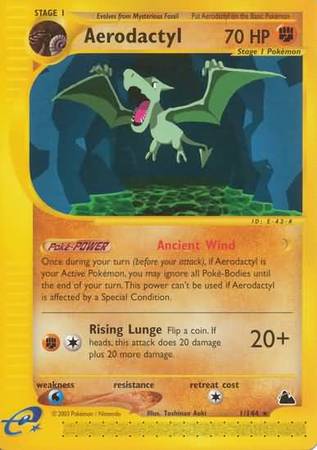 AERODACTYL 53/108 REVERSE HOLO FOIL RARE Pokemon Card