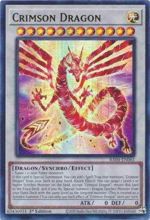 Crimson Dragon card RA04 EN061 Ultra Rare 1st Edition Crimson Dragon card RA04 EN061 Ultra Rare 1st Edition
