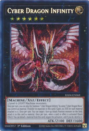 Cyber Dragon Infinity RA04 EN068 Secret Rare 1st Edition Quarter Century Stampede 1st Edition Singles Cyber Dragon Infinity RA04 EN068 Secret Rare 1st Edition Quarter Century Stampede 1st Edition Singles