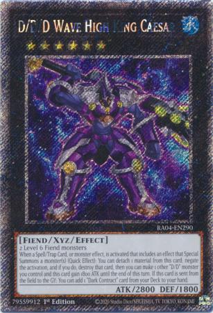D D D Wave High King Caesar RA04 EN290 Platinum Secret Rare 1st Edition D D D Wave High King Caesar RA04 EN290 Platinum Secret Rare 1st Edition