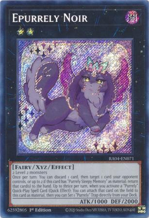 Epurrely Noir RA04 EN071 Secret Rare 1st Edition Epurrely Noir RA04 EN071 Secret Rare 1st Edition