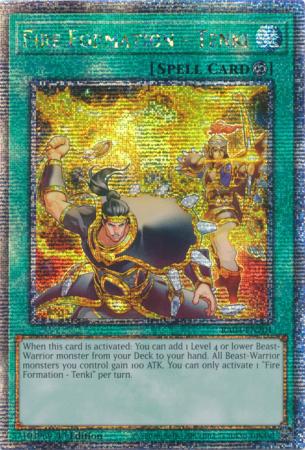 Fire Formation Tenki RA04 EN201 Quarter Century Secret Rare 1st Edition Fire Formation Tenki RA04 EN201 Quarter Century Secret Rare 1st Edition