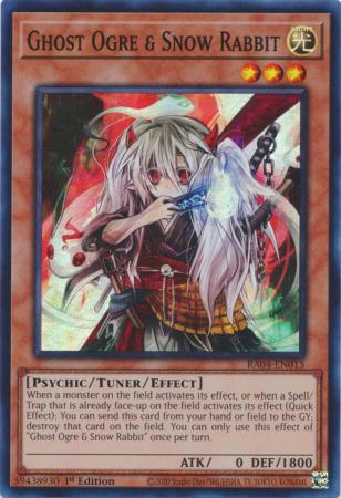Ghost Ogre Snow Rabbit RA04 EN015 Super Rare 1st Edition Quarter Century Stampede 1st Edition Singles Ghost Ogre Snow Rabbit RA04 EN015 Super Rare 1st Edition Quarter Century Stampede 1st Edition Singles