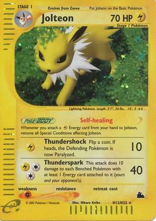 Jolteon H12 H32 Holo Skyridge Singles Jolteon H12 H32 Holo Skyridge Singles