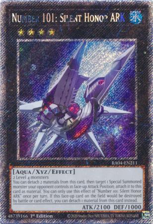 Number 101 Silent Honor ARK RA04 EN211 Platinum Secret Rare 1st Edition Number 101 Silent Honor ARK RA04 EN211 Platinum Secret Rare 1st Edition