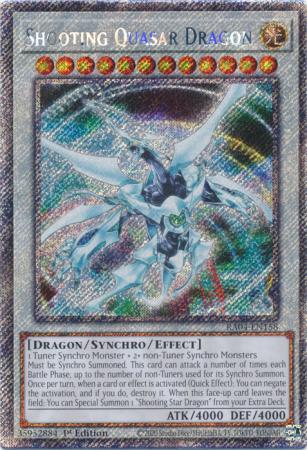 Shooting Quasar Dragon RA04 EN158 Platinum Secret Rare 1st Edition Shooting Quasar Dragon RA04 EN158 Platinum Secret Rare 1st Edition