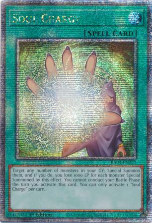 Soul Charge RA04 EN222 Quarter Century Secret Rare 1st Edition Soul Charge RA04 EN222 Quarter Century Secret Rare 1st Edition