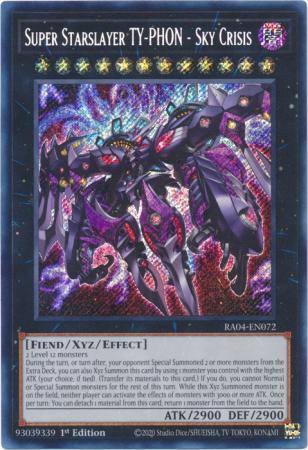Super Starslayer TY PHON Sky Crisis RA04 EN072 Secret Rare 1st Edition Super Starslayer TY PHON Sky Crisis RA04 EN072 Secret Rare 1st Edition