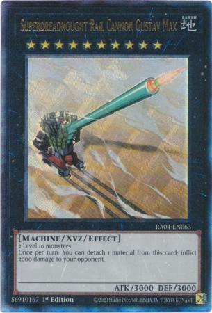 Superdreadnought Rail Cannon Gustav Max RA04 EN063 Ultimate Rare 1st Edition Superdreadnought Rail Cannon Gustav Max RA04 EN063 Ultimate Rare 1st Edition