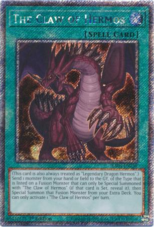 The Claw of Hermos RA04 EN256 Platinum Secret Rare 1st Edition Quarter Century Stampede 1st Edition Singles The Claw of Hermos RA04 EN256 Platinum Secret Rare 1st Edition Quarter Century Stampede 1st Edition Singles