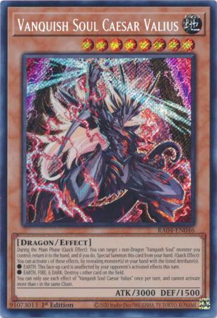 Vanquish Soul Caesar Valius RA04 EN046 Secret Rare 1st Edition Quarter Century Stampede 1st Edition Singles Vanquish Soul Caesar Valius RA04 EN046 Secret Rare 1st Edition Quarter Century Stampede 1st Edition Singles