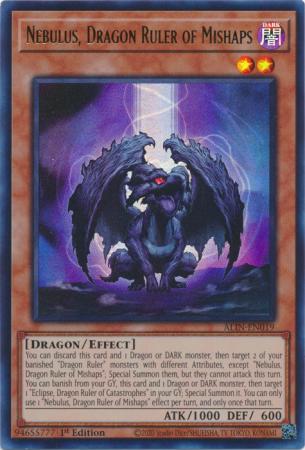 Nebulus Dragon Ruler of Mishaps ALIN EN019 Ultra Rare 1st Edition Nebulus Dragon Ruler of Mishaps ALIN EN019 Ultra Rare 1st Edition