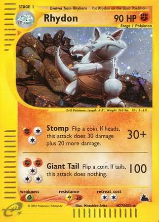 Rhydon H27 H32 Holo Skyridge Singles Rhydon H27 H32 Holo Skyridge Singles