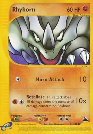Rhyhorn 91 144 Common Skyridge Singles Rhyhorn 91 144 Common Skyridge Singles