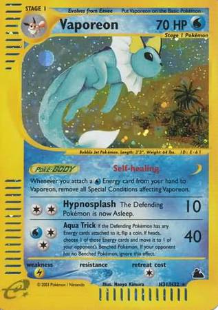Vaporeon H31 H32 Holo Skyridge Singles Vaporeon H31 H32 Holo Skyridge Singles