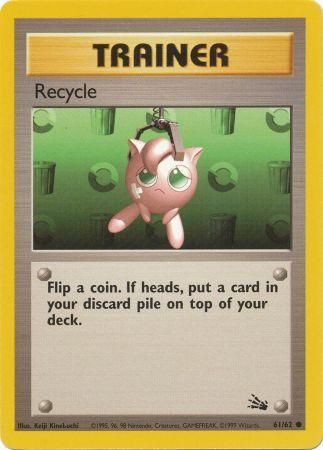 RECYCLE TRAINER 61/62 NM-M Fossil Base Set Pokemon Card  