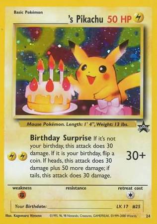 Birthday Pikachu - 24 - Holo Promo